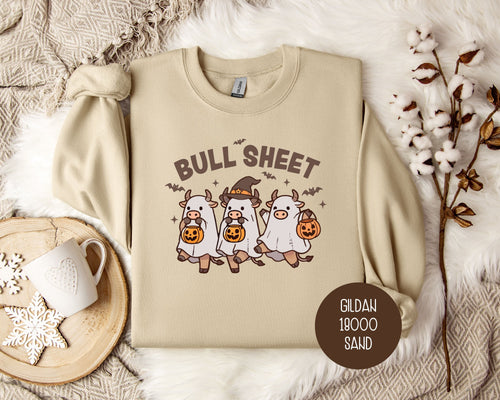 Bull Sheet Cute Ghost Cow Sweatshirt-0